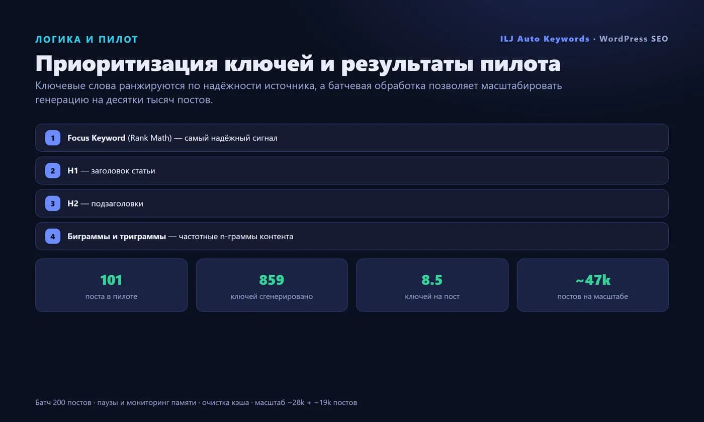 Auto keyword generation & internal linking for WordPress — Screen 4