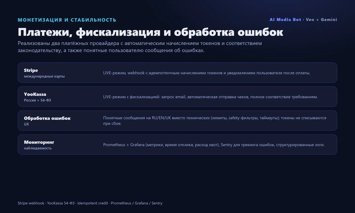 Telegram bot for AI video & image generation (Veo, Gemini) — Screen 4